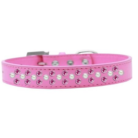 UNCONDITIONAL LOVE Sprinkles Pearl & Bright Pink Crystals Dog CollarBright Pink Size 14 UN847395